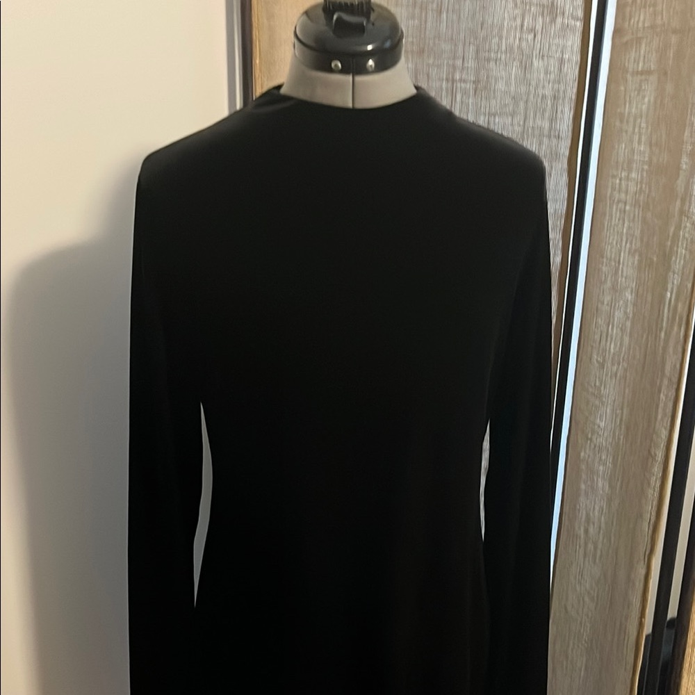 H&M Black Long Sleeve Velvet Dress